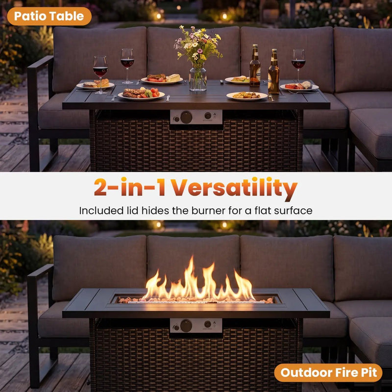 44.5" Propane Fire Pit Table with 50,000 BTU Burner by DirectDeals