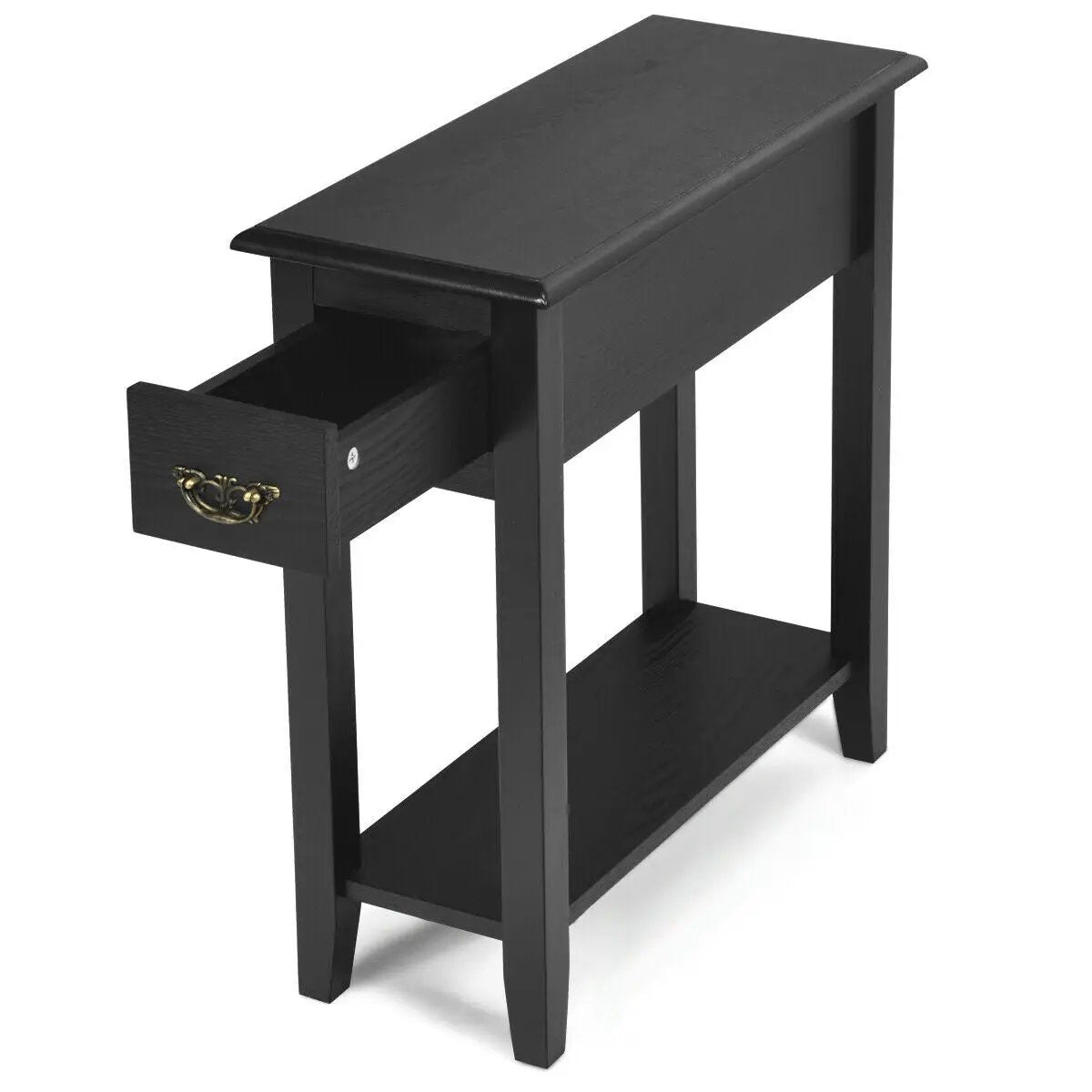 End Table Bedside Sofa End Table Narrow Nightstand with Wooden Legs by DirectDeals