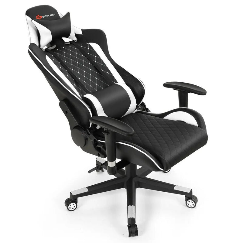 Massage Gaming Chair with Lumbar Support and Headrest by DirectDeals