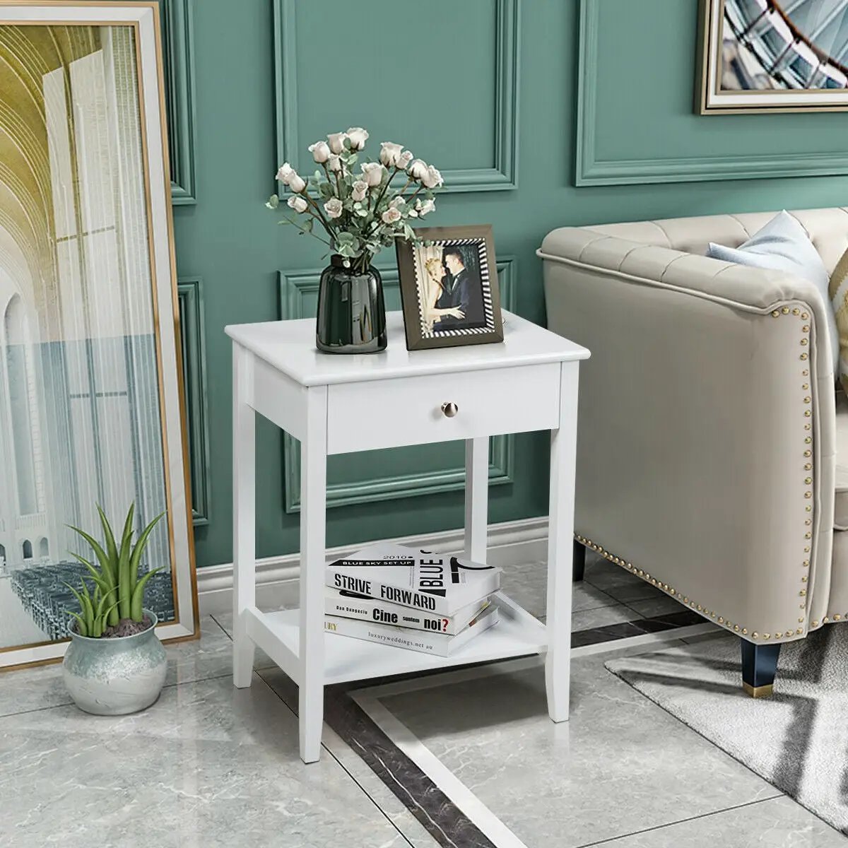 Wooden Nightstand End Table Storage Display by DirectDeals