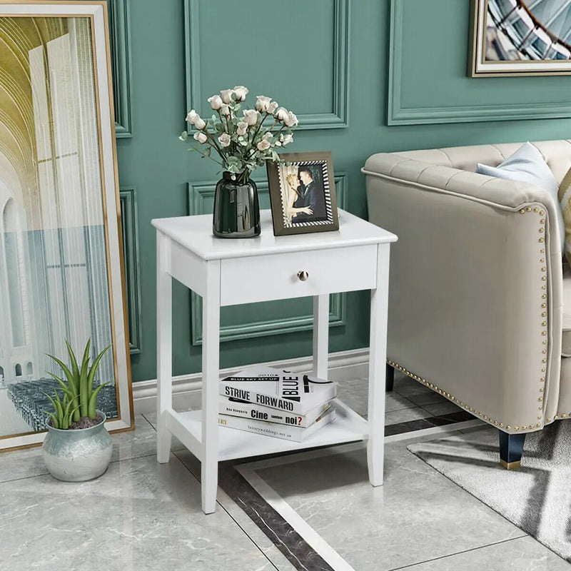 Wooden Nightstand End Table Storage Display by DirectDeals