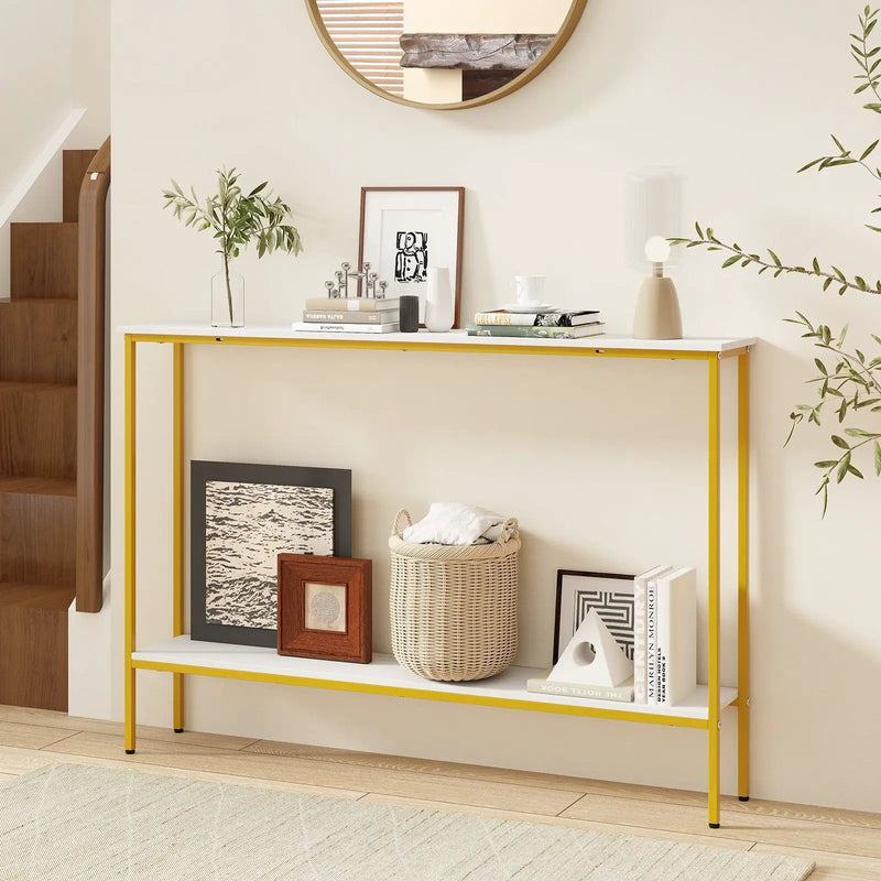 44 Inch Console Table with Shelf with Dual Anti-Tipping Kits by DirectDeals