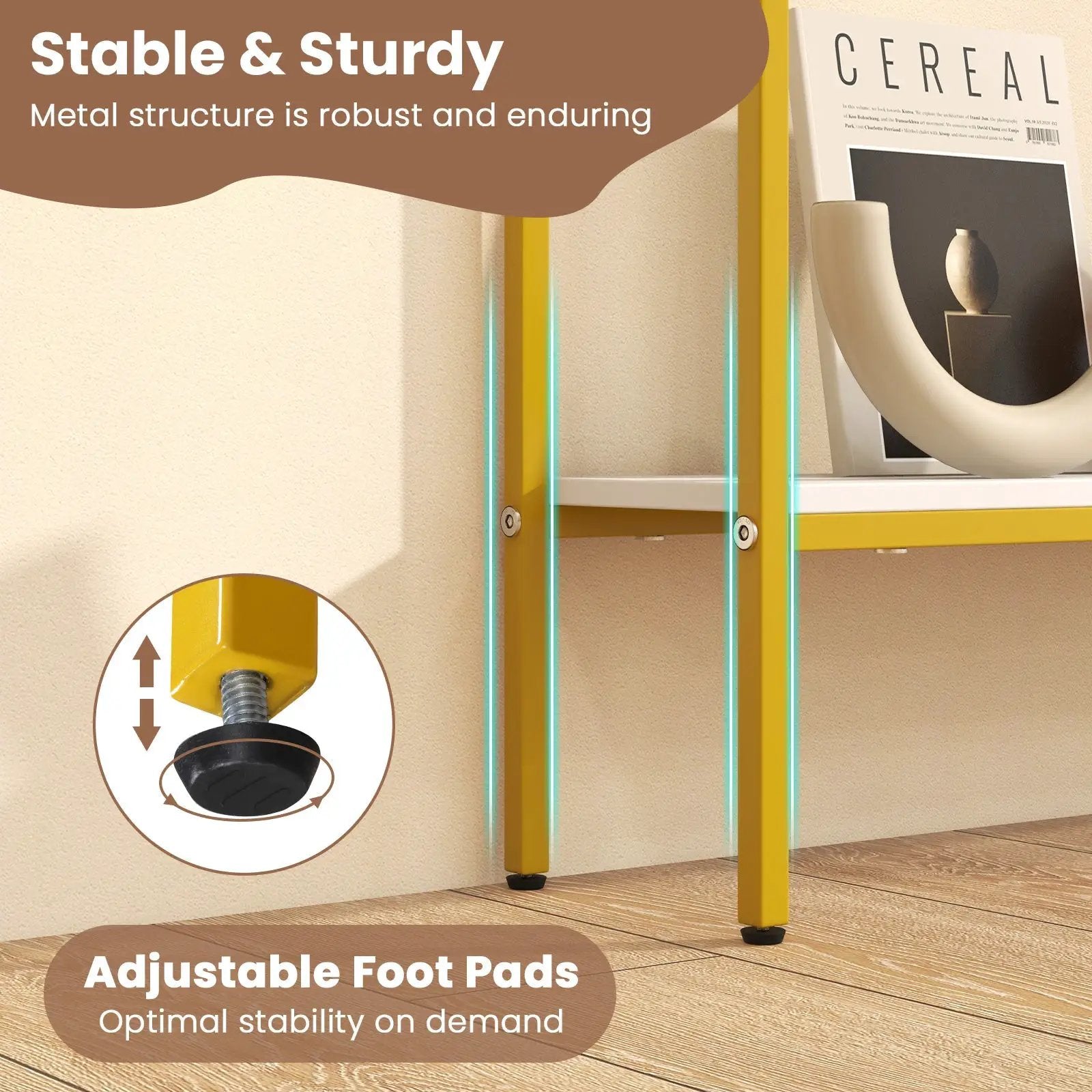 44 Inch Console Table with Shelf with Dual Anti-Tipping Kits by DirectDeals