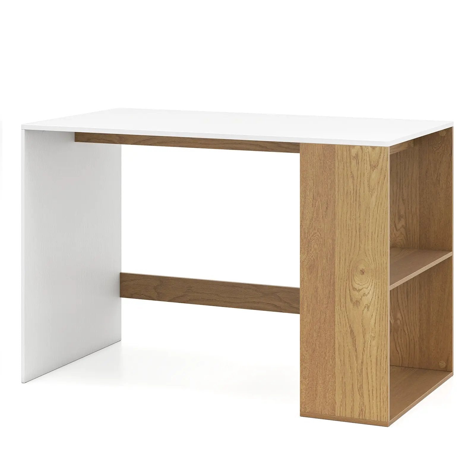 44 Inch Wooden Computer Desk with Bookshelf for Small Space by DirectDeals