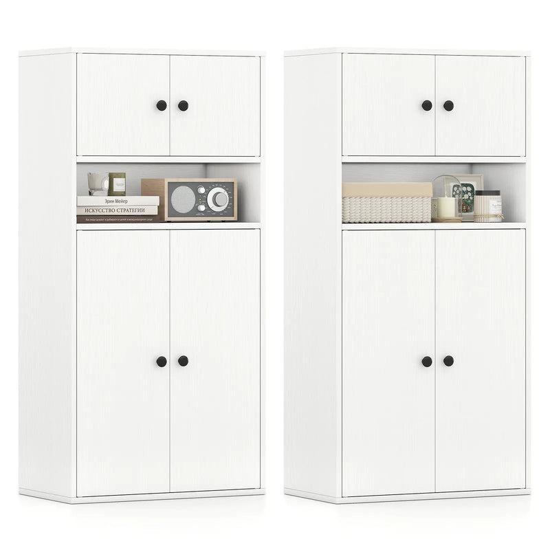 44 Inches Tall Bookshelf with Doors and Adjustable Shelf by DirectDeals