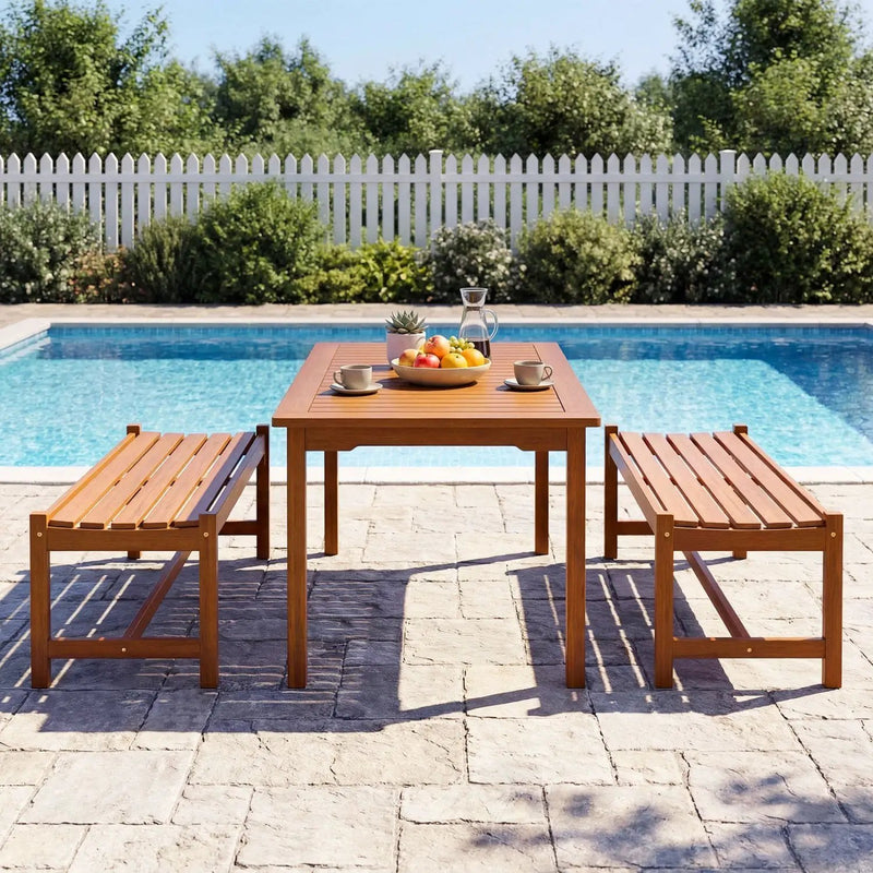 44" Patio Wood Bench Set of by DirectDeals