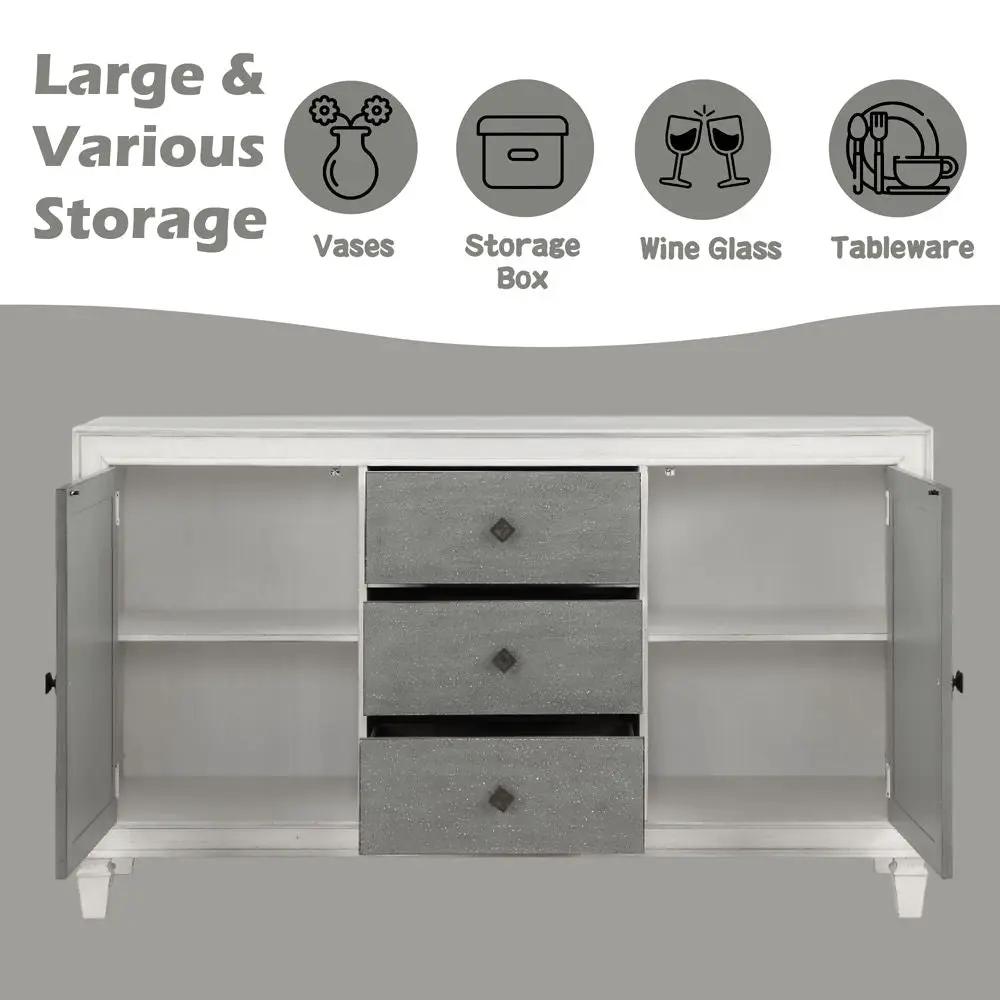 Katia - Server - Rustic Gray & Weathered White by Unique Piece Furniture