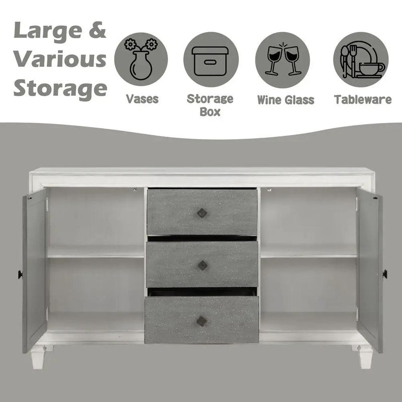 Katia - Server - Rustic Gray & Weathered White by Unique Piece Furniture