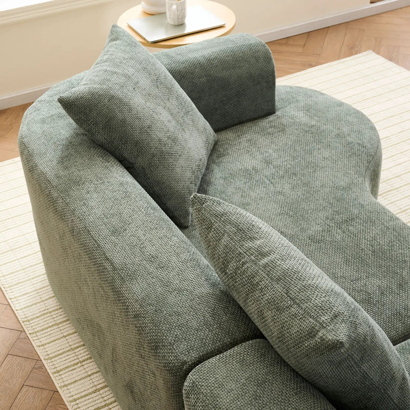 Modern Style Ultra Smooth Curved Sofa With 3 Pillows by HouseOfZazla