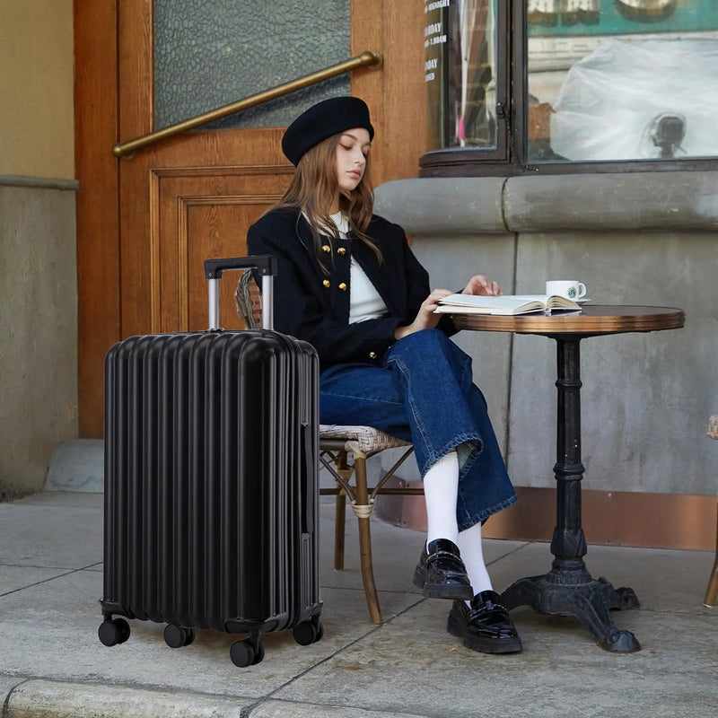 20" / 24" / 28" 3 Pieces / Set Spinner Wheel Luggage, Carry On Suitcase, With Cup Holder & USB Port & Phone Holder by HouseOfZazla