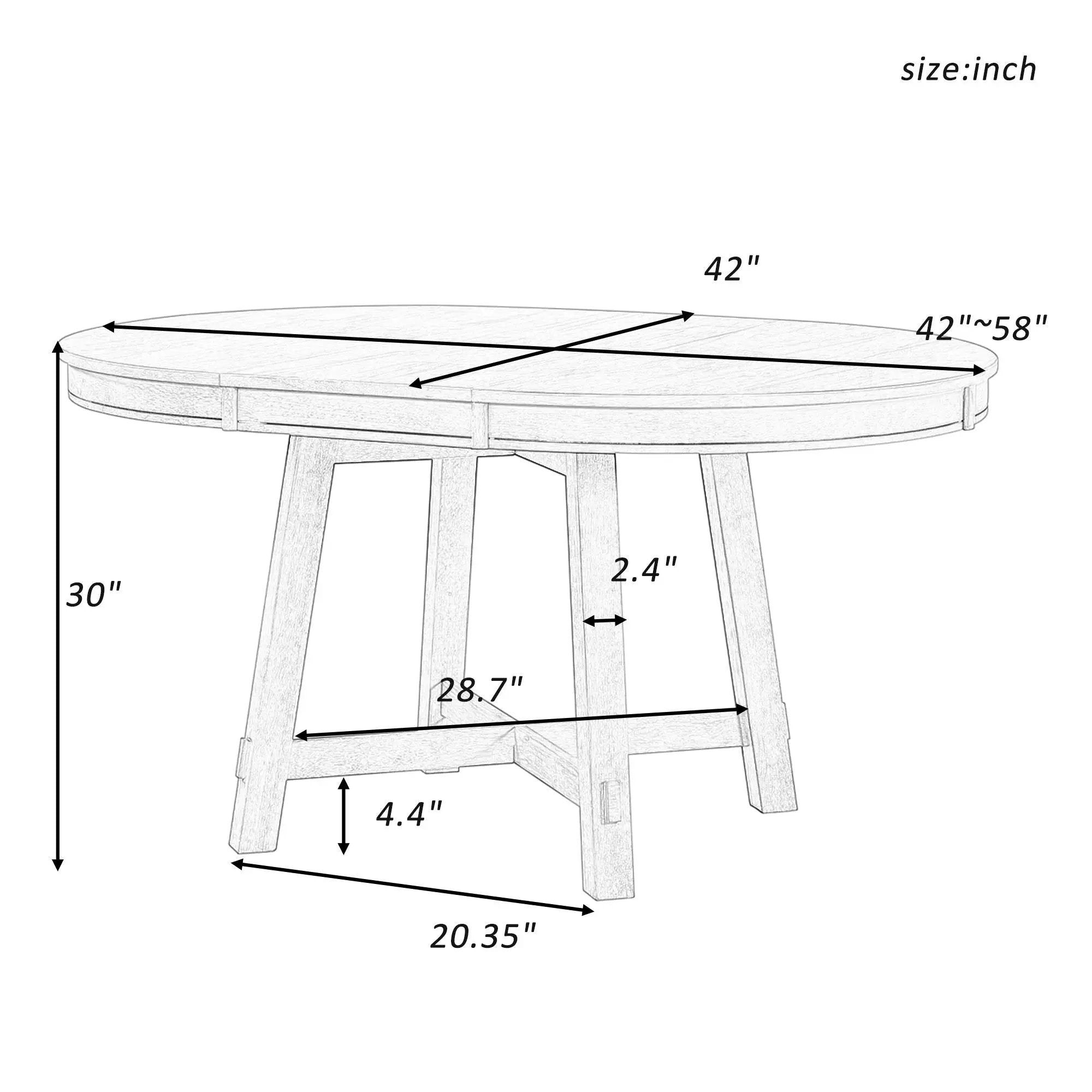 Gia - Round Extendable Dining Table With 16" Leaf Wood by Unique Piece Furniture