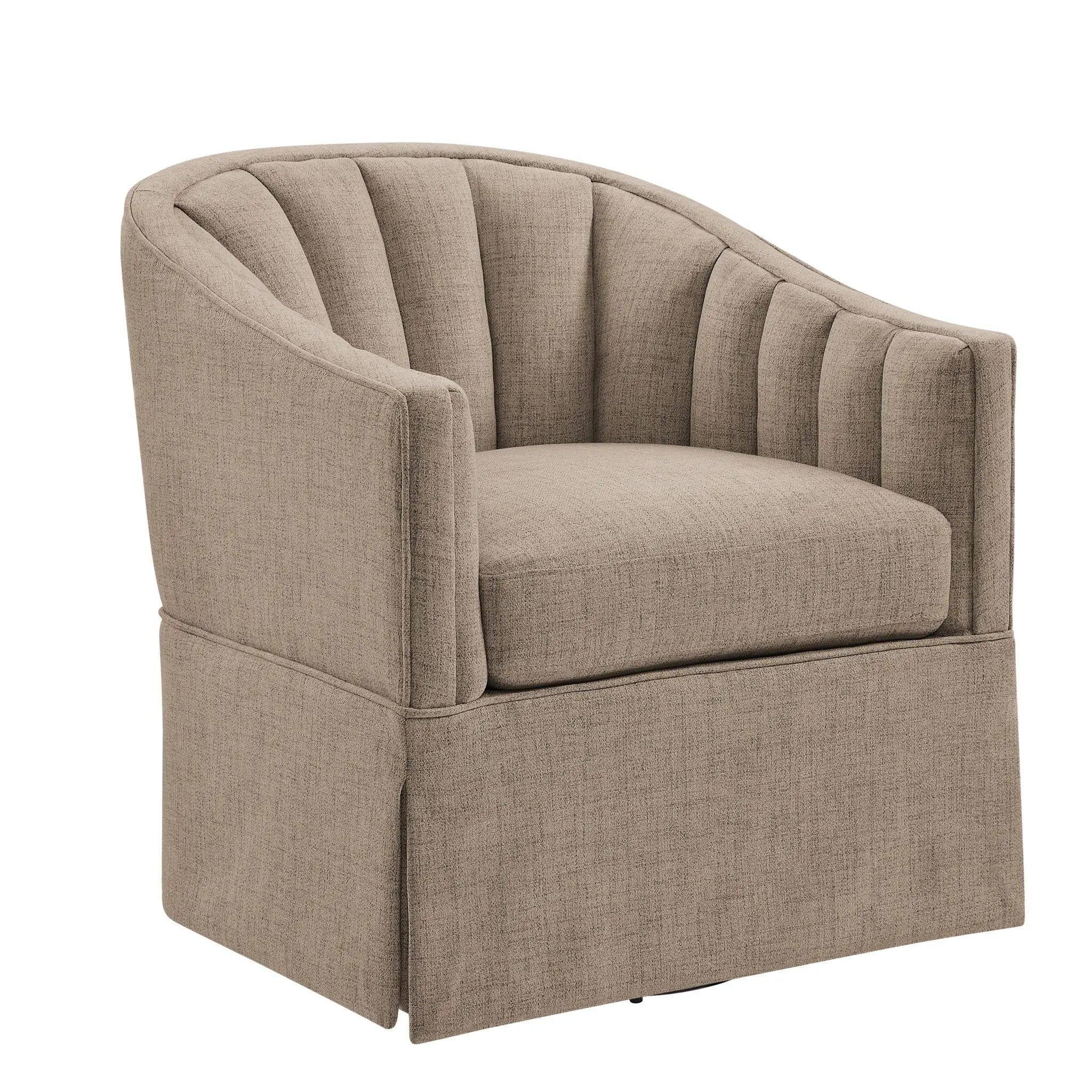 Solitude - Skirted Swivel Accent Chair With Hemp Like by HouseOfZazla