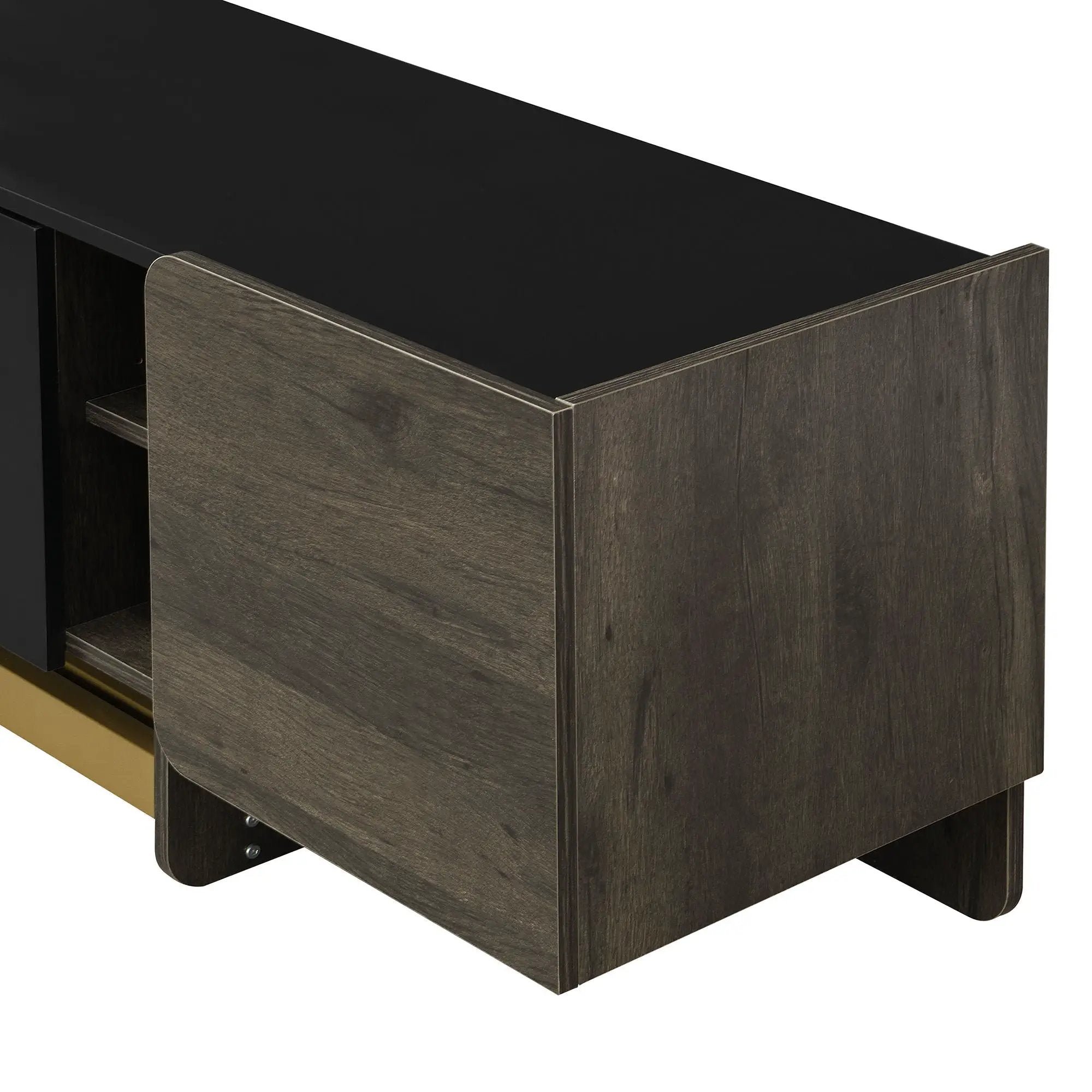 TV Stand With 1 Drawer, 2 Cabinets And Adjustable Shelves by HouseOfZazla