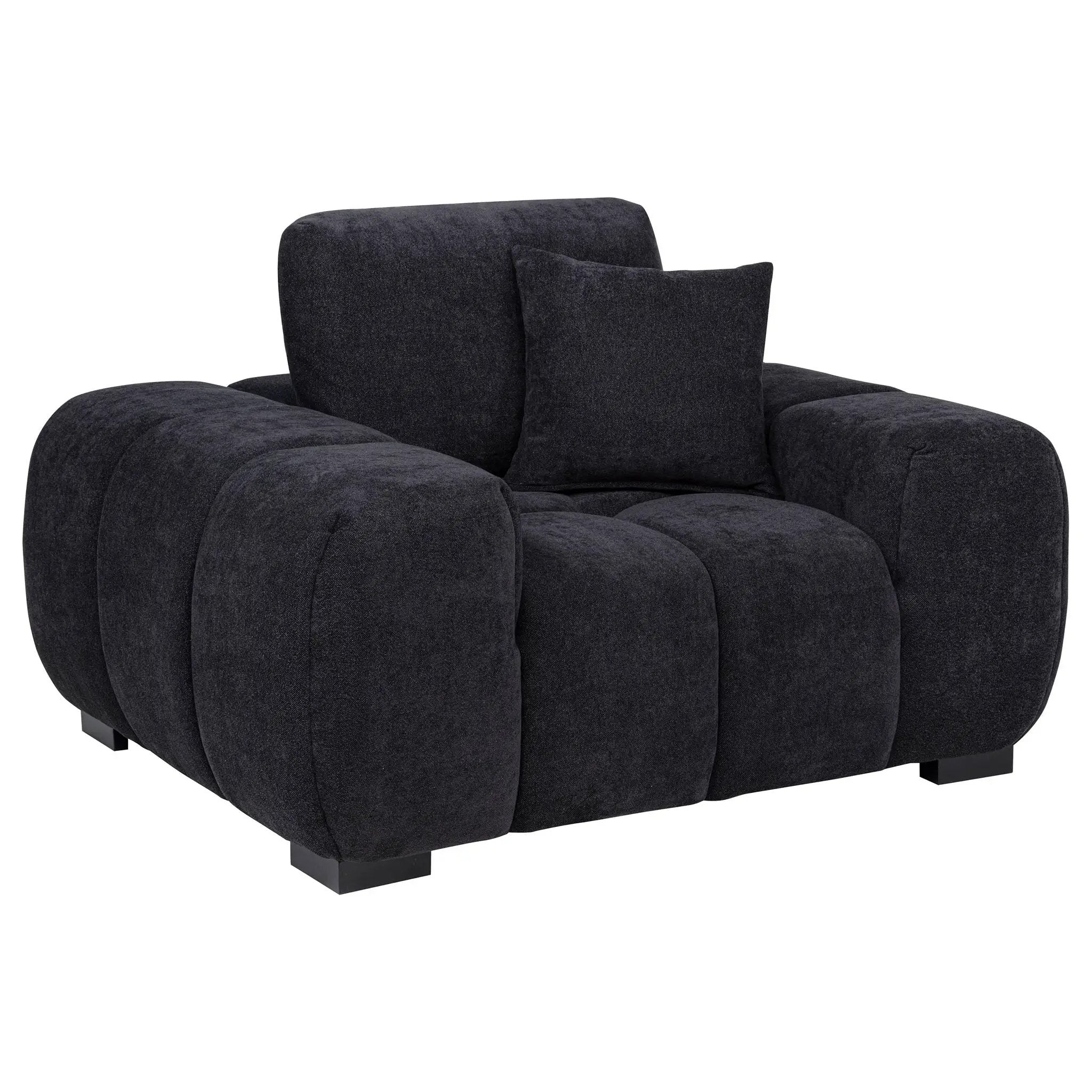 Octavia Upholstered Track Arm Accent Chair Black by Unique Piece Furniture