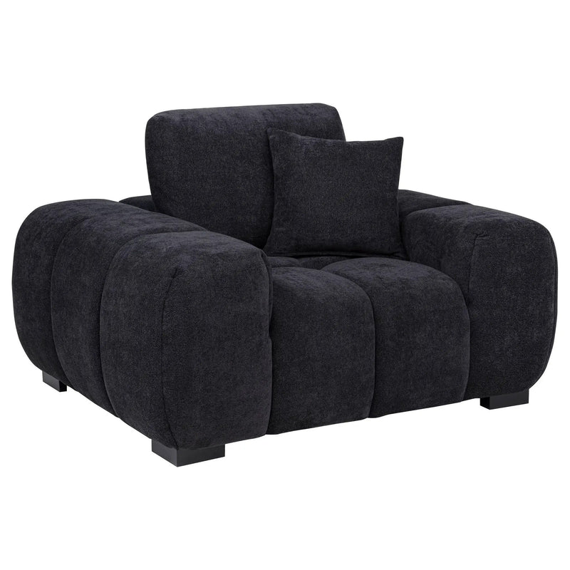 Octavia Upholstered Track Arm Accent Chair Black by Unique Piece Furniture