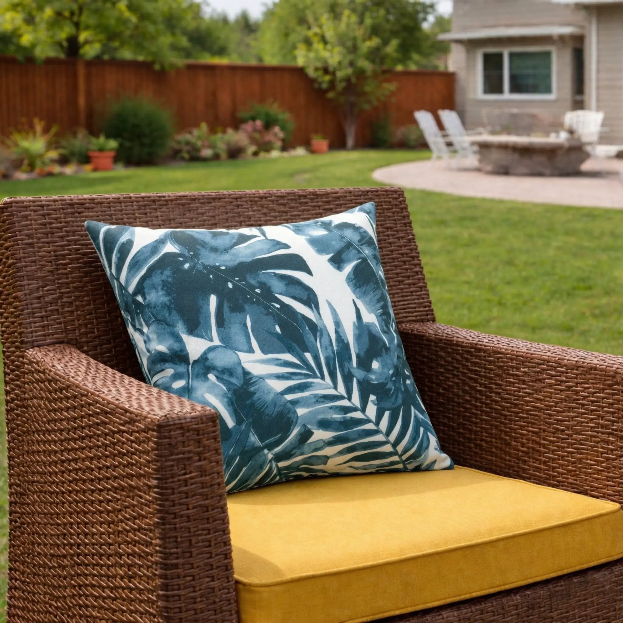 Outdoor Throw Pillows 2 Pack, 18x18 Inch, Waterproof & Fade Resistant by HouseOfZazla