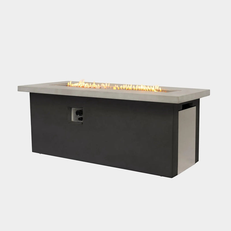Outdoor 60-Inch Rectangular Dark Grey Concrete Fire Pit Table by HouseOfZazla