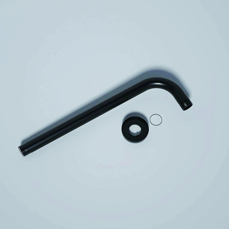 16" Shower Arm With Flange, Stainless Steel, Rust Resistant Design - Matte Black by HouseOfZazla