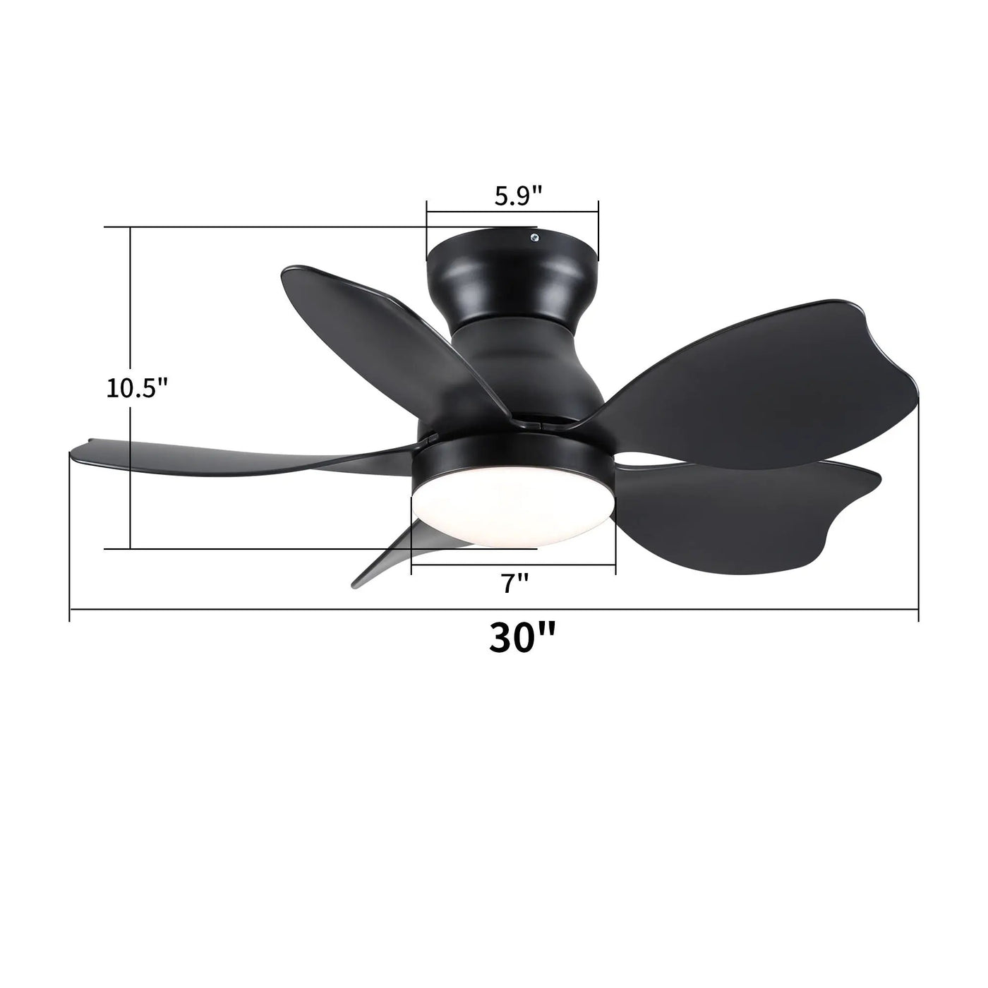 Low Profile Flush Mount Ceiling Fan With Light by HouseOfZazla