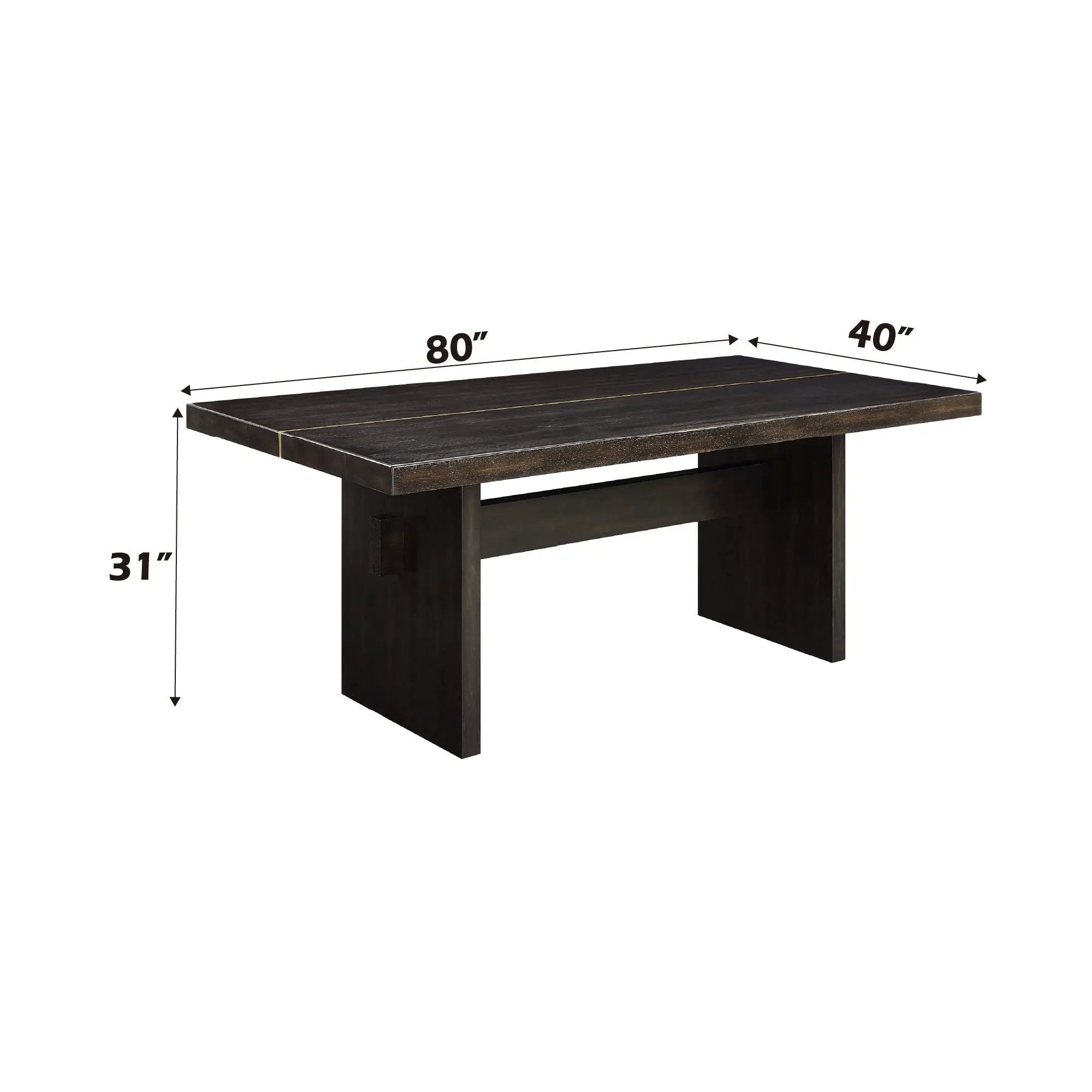 Jaramillo - 7 Pieces Dining Room Set - Gold / Rustic Espresso by Unique Piece Furniture