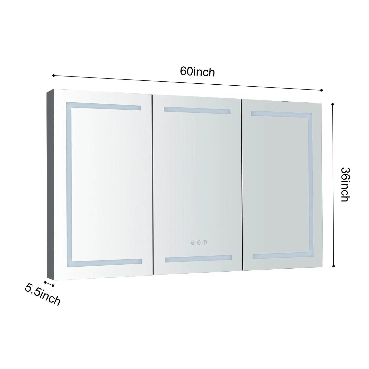 60 x 36 Inch LED Lighted Bathroom Medicine Cabinet by HouseOfZazla