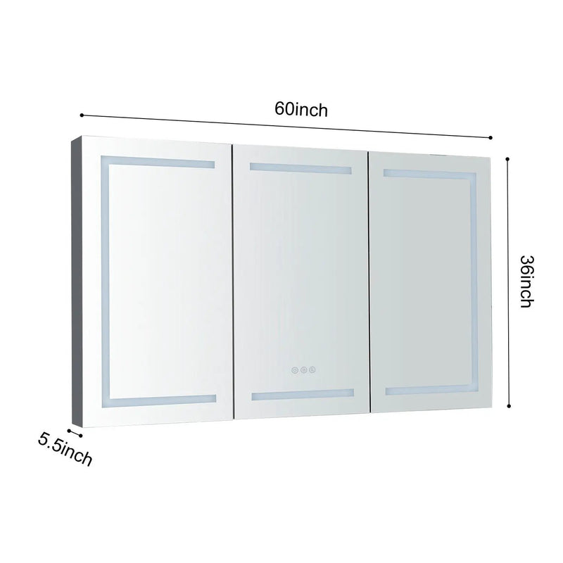 60 x 36 Inch LED Lighted Bathroom Medicine Cabinet by HouseOfZazla