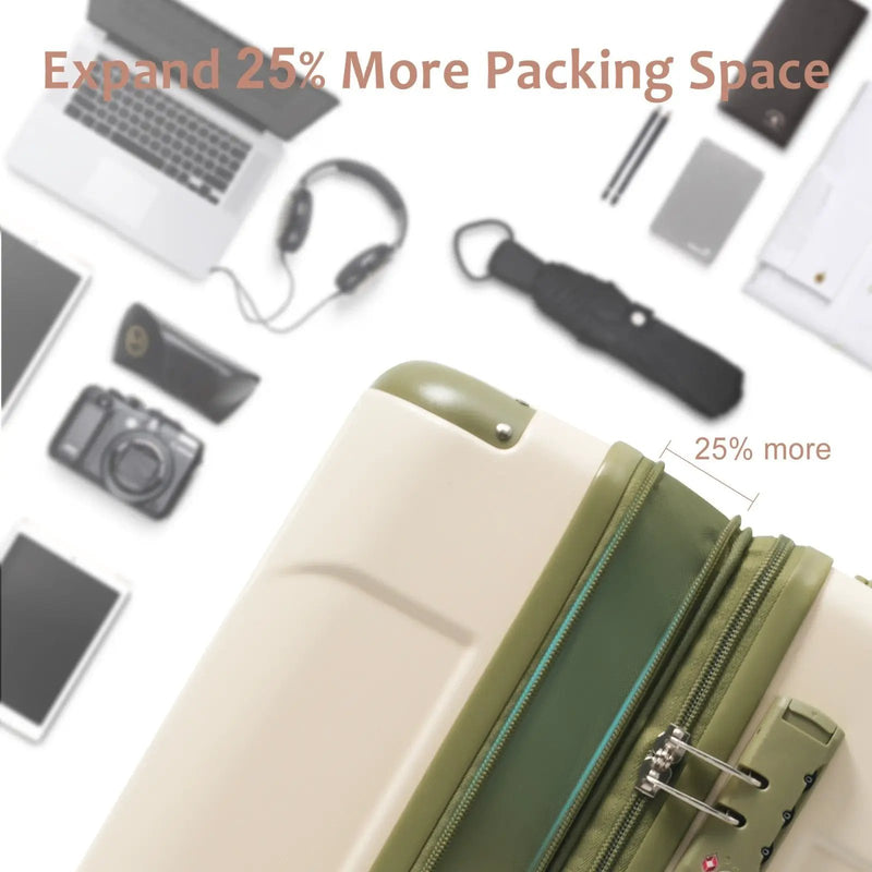 GigaTech 3-Piece Expandable Hard Shell Luggage Set with TSA Lock by HouseOfZazla