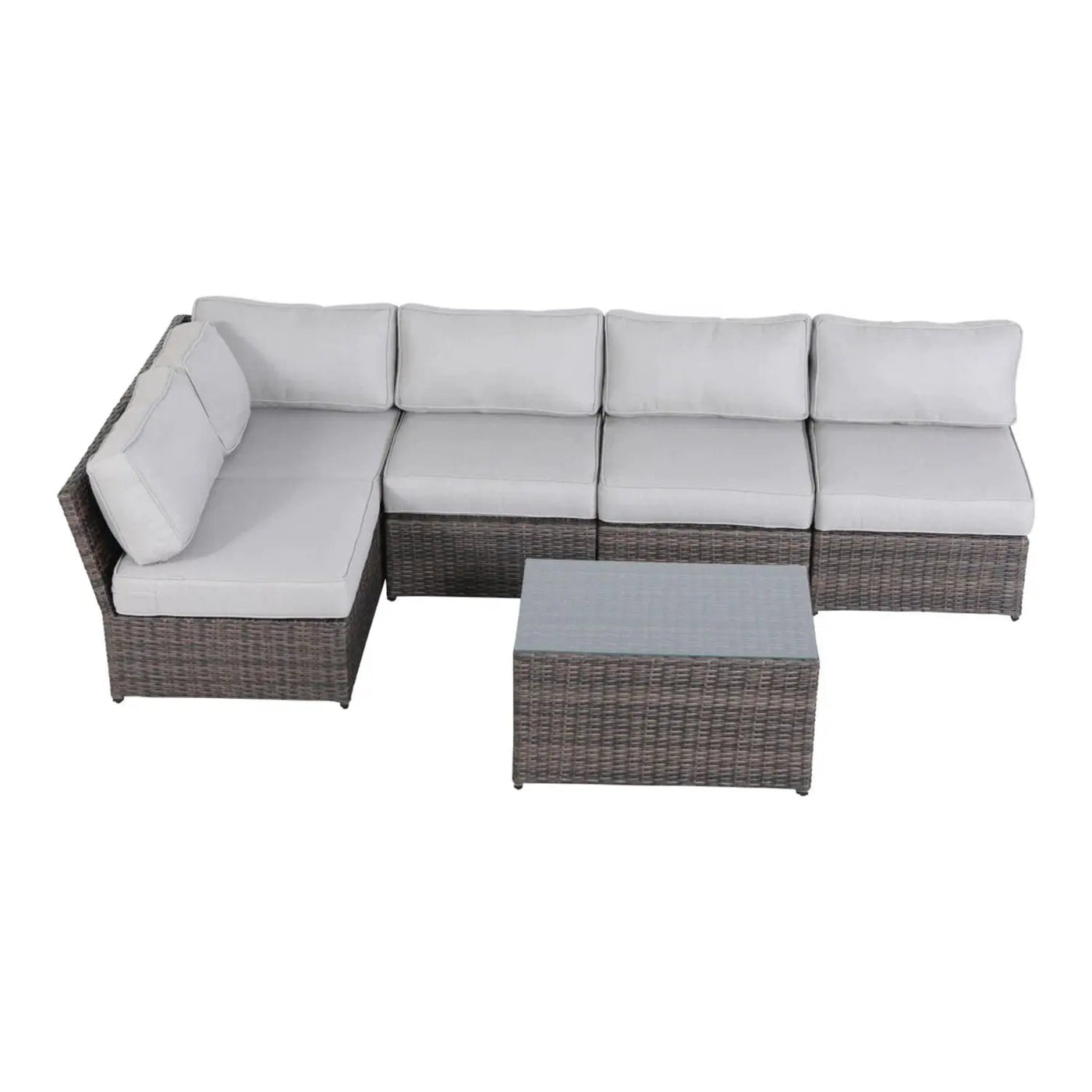 Comfortable Modern Patio Rattan Sectional Set With Cushions by Unique Piece Furniture