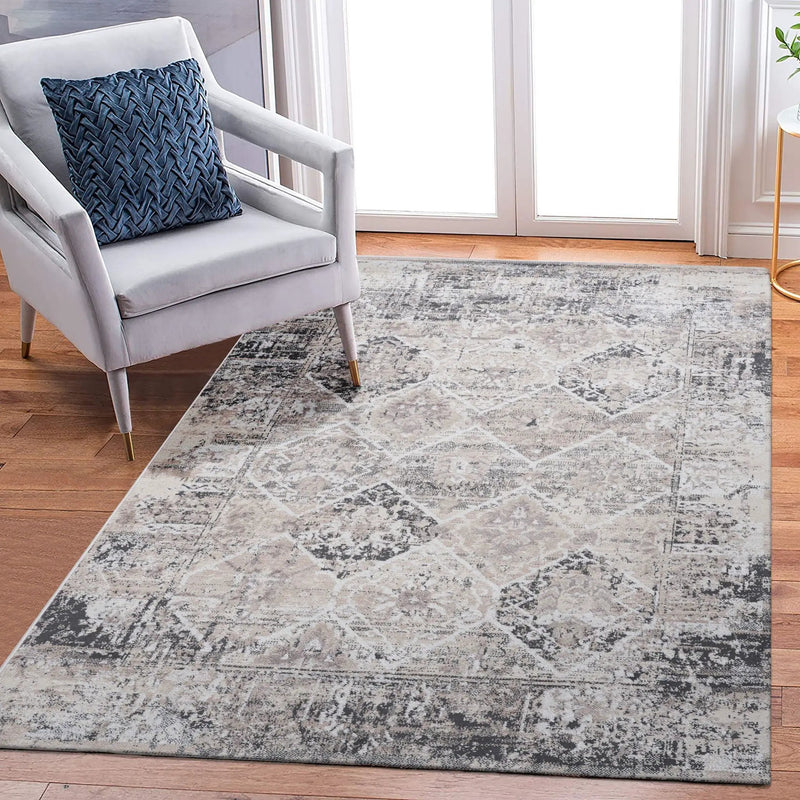 Payas - 6' X 9' Traditional Area Rug - Cream / Anthracite by Unique Piece Furniture