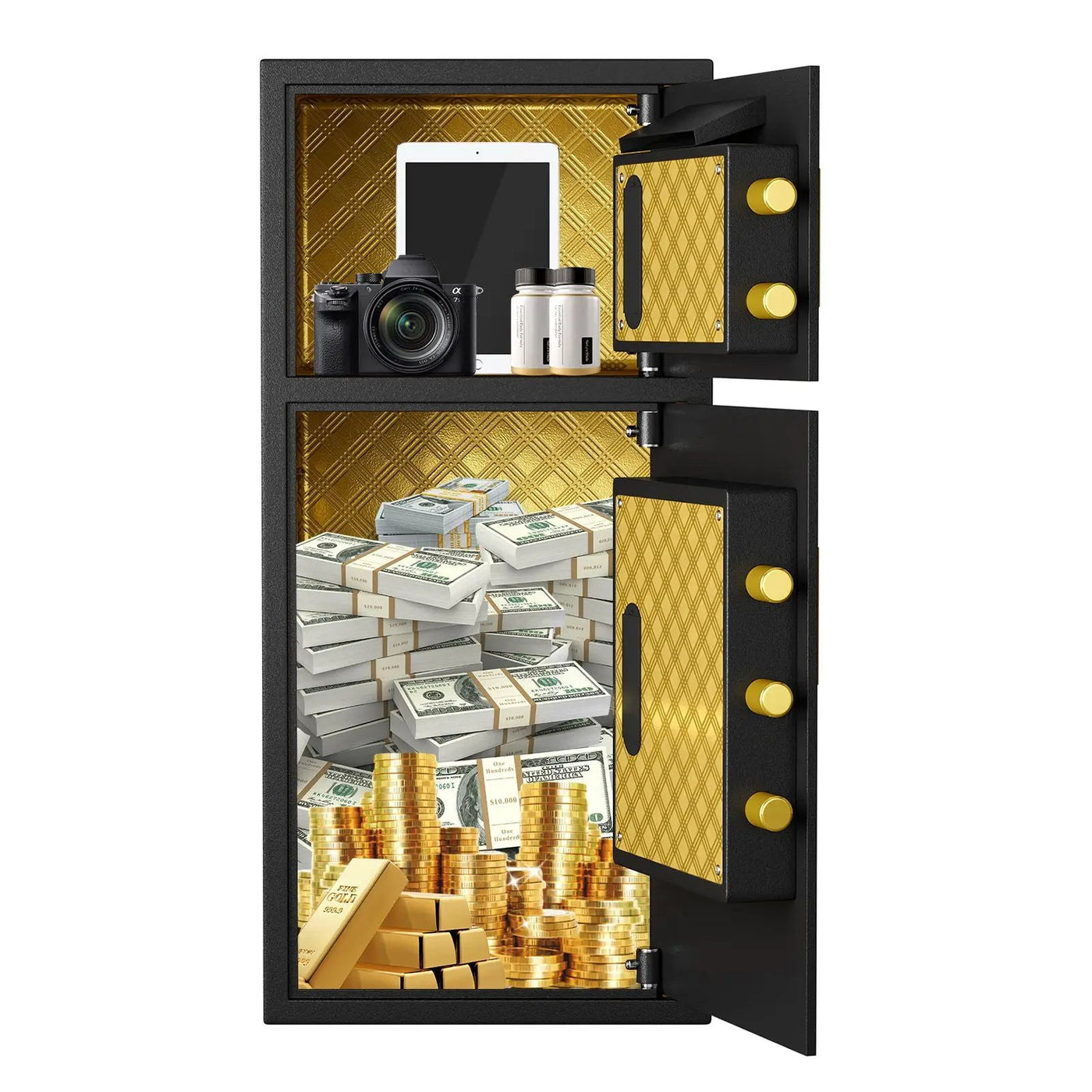 Large Double Door Coin Operated Safe, Digital Security Safe With Fireproof And Waterproof Bag by HouseOfZazla