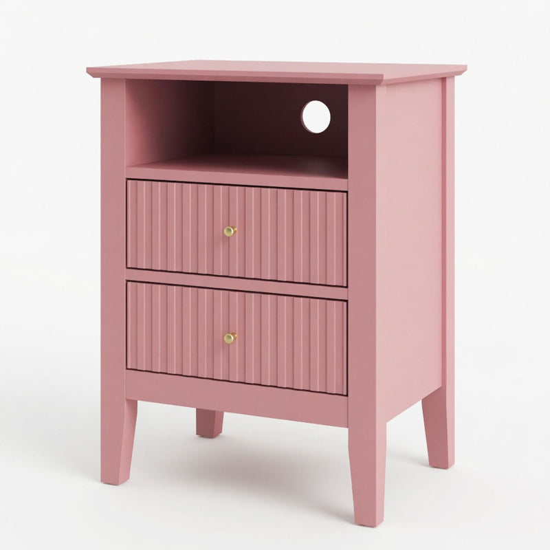 Fluted Nightstand With 2 Drawers by HouseOfZazla