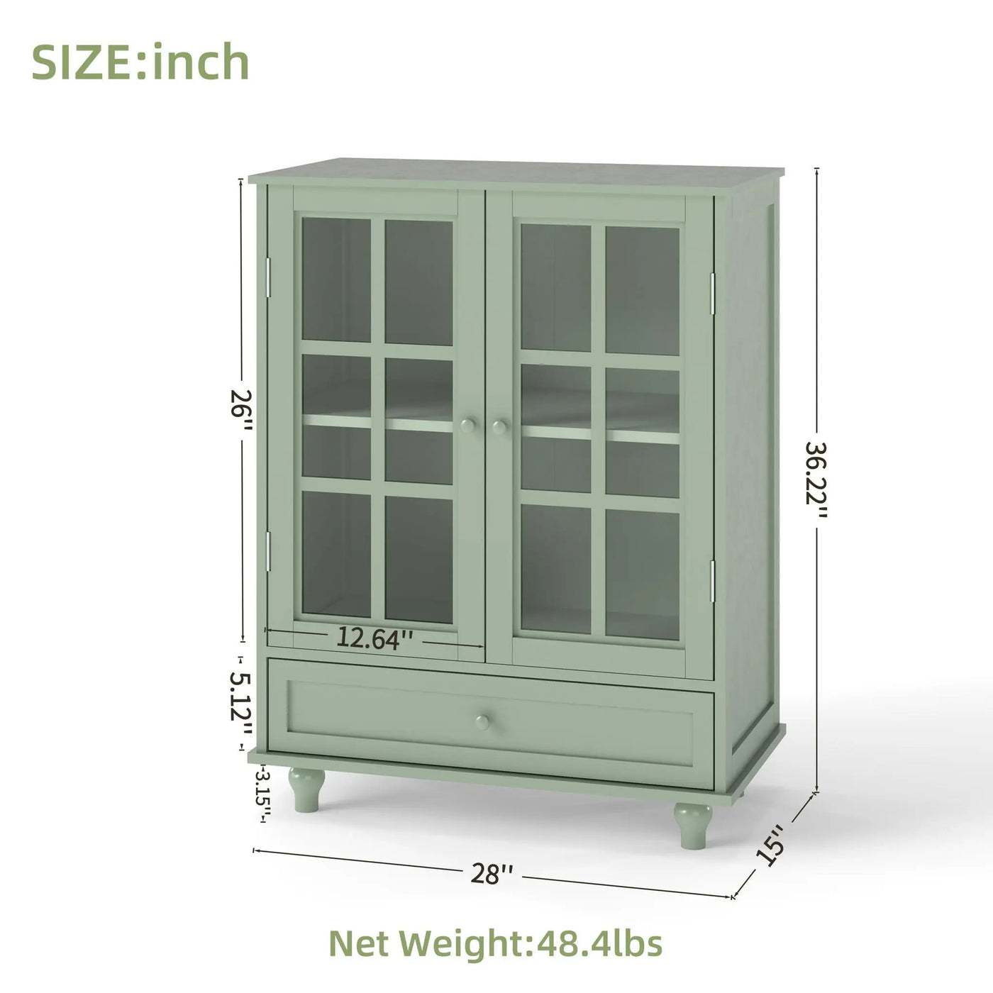 Minimalist Buffet Cabinet With Double Glass Doors And Drawer by HouseOfZazla