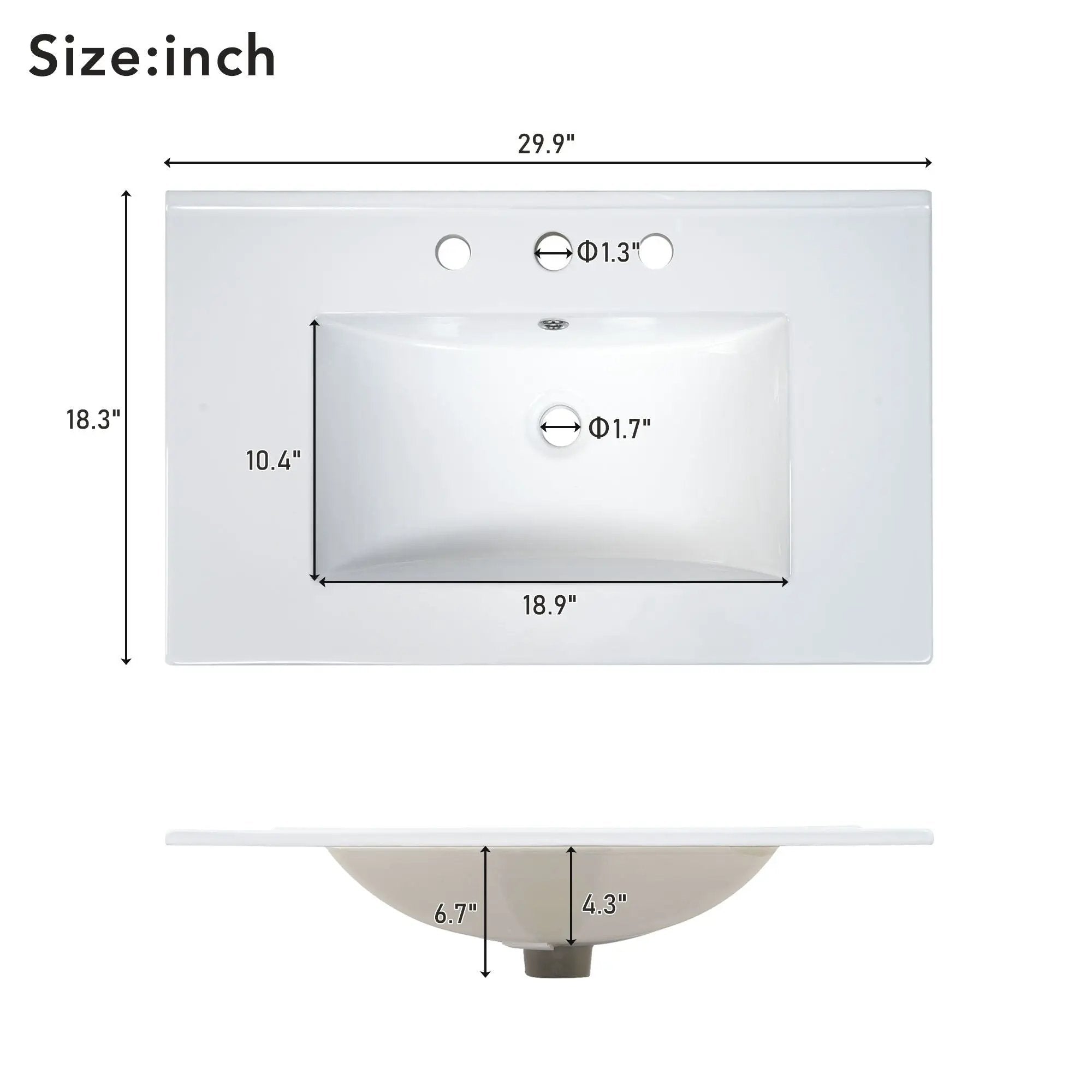 Traditional Bathroom Vanity With Ceramic Sink