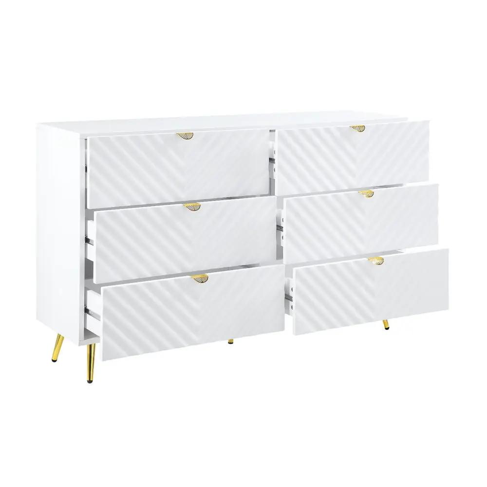 Gaines - 55" Dresser - White High Gloss by Unique Piece Furniture