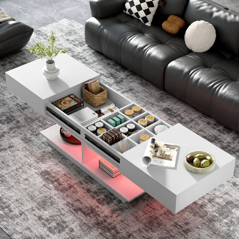 Multifunctional Adjustable Coffee Table With Hidden Storage Space For Living Room by Unique Piece Furniture