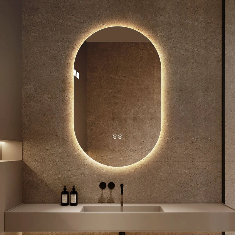 Smart Wall Mounted LED Touch Screen Mirror With Anti-Fog Function And Adjustable Lighting by Unique Piece Furniture