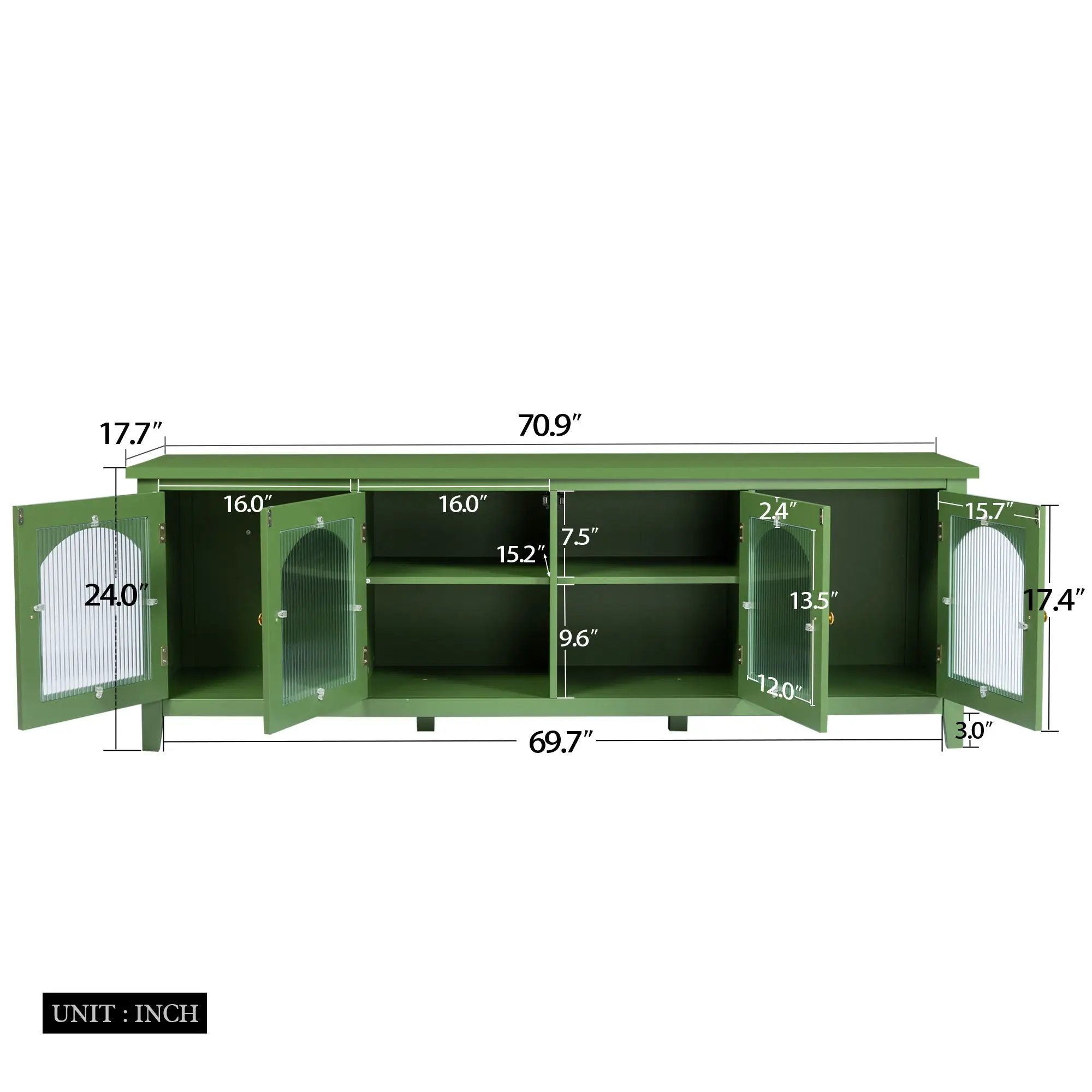 StylishTVcabinet Entertainment CenterTV Stand, TVconsoletable, Media Console, Solidwood Frame, Changhong Glass Door, Metal Handle by Unique Piece Furniture