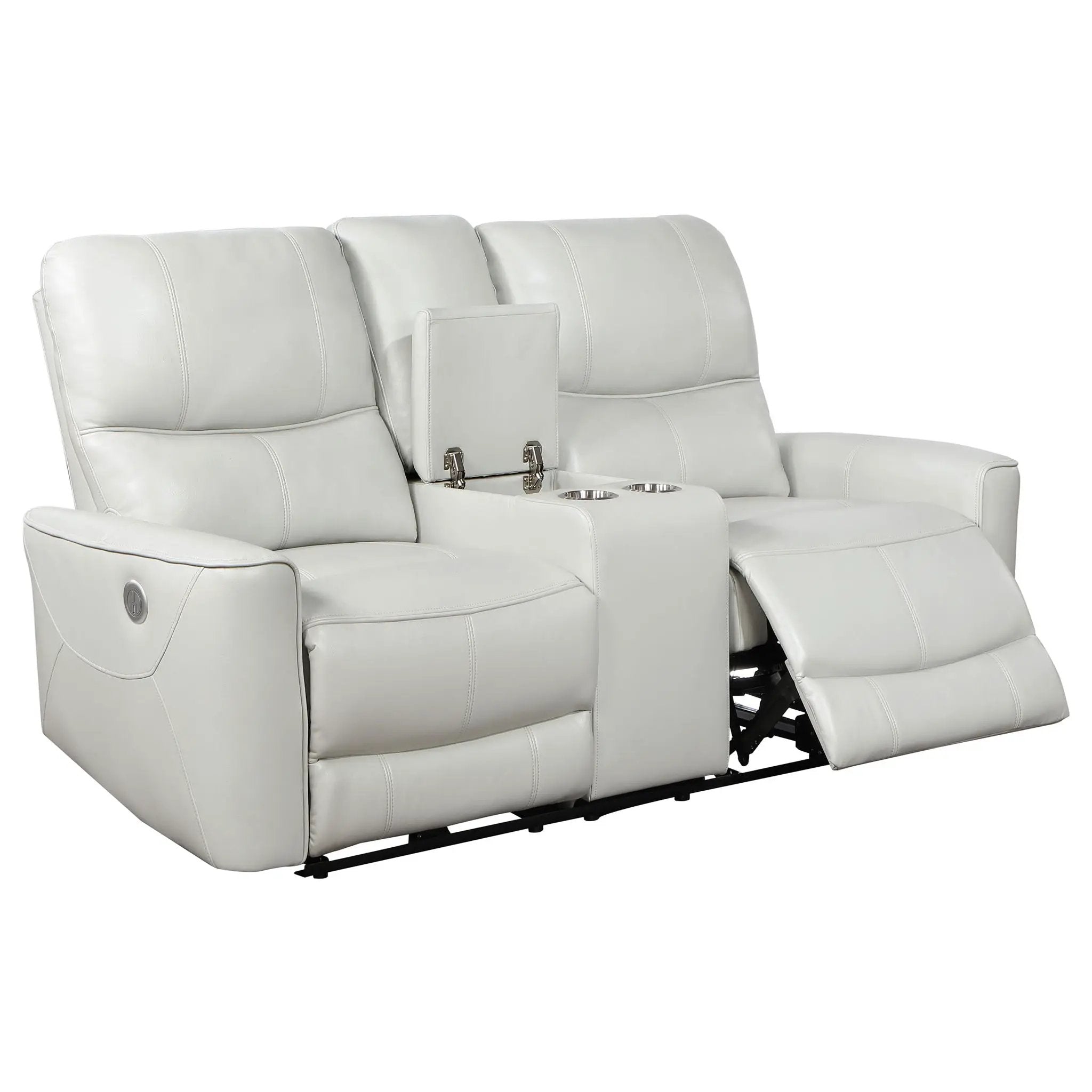 Greenfield Upholstered Power Reclining Loveseat Dove Grey by Unique Piece Furniture