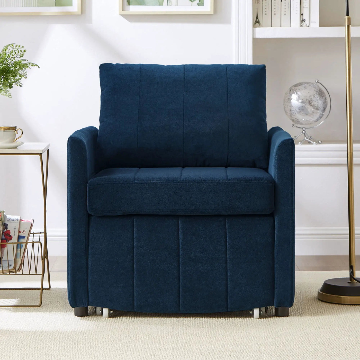 Upholstered Convertible Sleeper Sofa With 5 Position Backrest, Side Pockets, Storage by HouseOfZazla