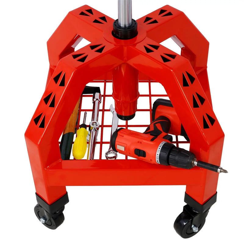 Pneumatic 360 Degree Swivel Stool, Mechanics Rolling Creeper Seat, Heavy Duty Rolling Mechanics Stool, Shop Stool With Casters by HouseOfZazla