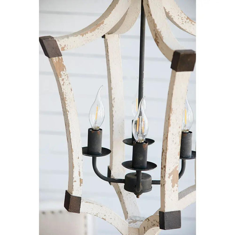 4 Light Chandelier, Hanging Light Fixture With Adjustable Chain For Kitchen, Bulb Not Included - Cream by HouseOfZazla