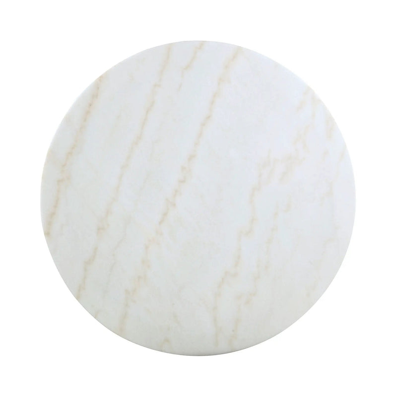 Kella Round 50-inch Marble Top Dining Table White Marble by Unique Piece Furniture