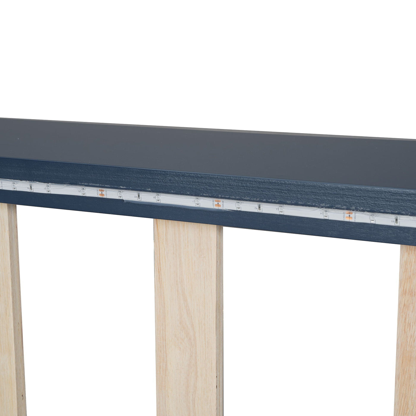 Race Car Shaped Platform Bed With LED And Upholstered Backrest In by HouseOfZazla