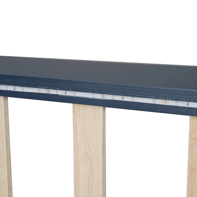 Race Car Shaped Platform Bed With LED And Upholstered Backrest In by Unique Piece Furniture