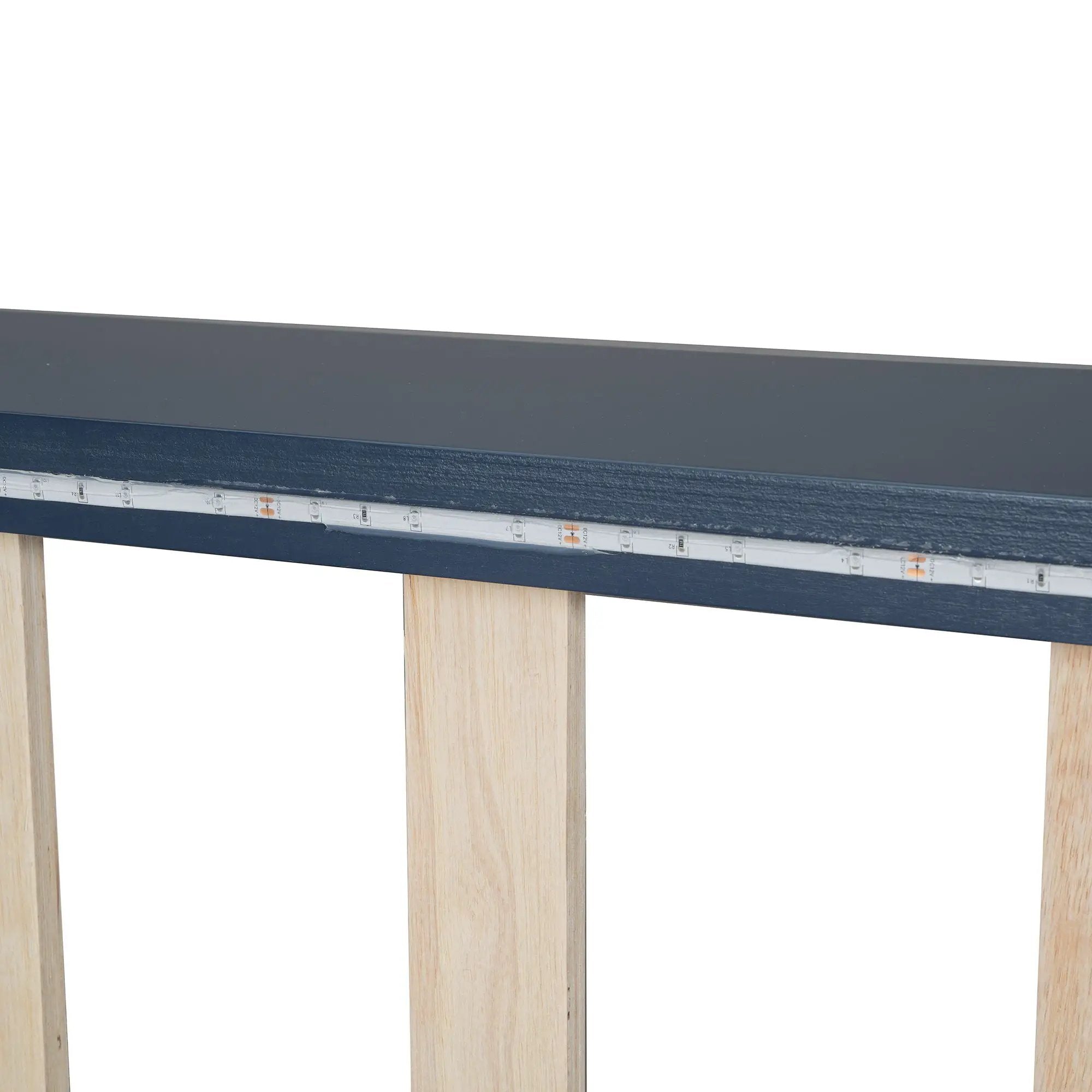 Race Car Shaped Platform Bed With LED And Upholstered Backrest In by HouseOfZazla