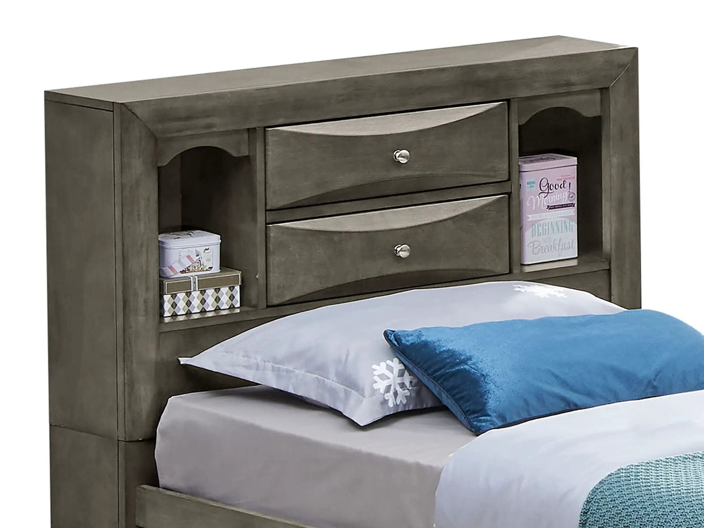 Modern Design Storage Bed With Bookcase Headboard by Unique Piece Furniture