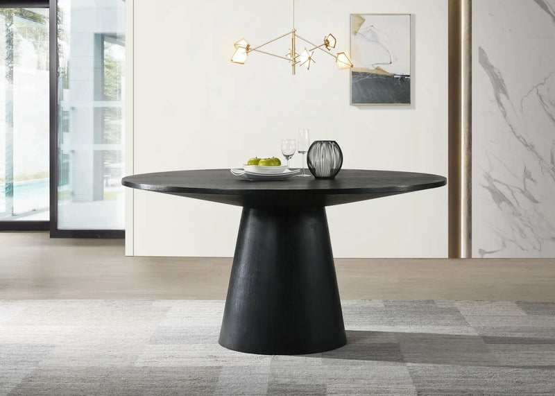 Jasper - 5 Piece Round Dining Set - Ebony Black by HouseOfZazla
