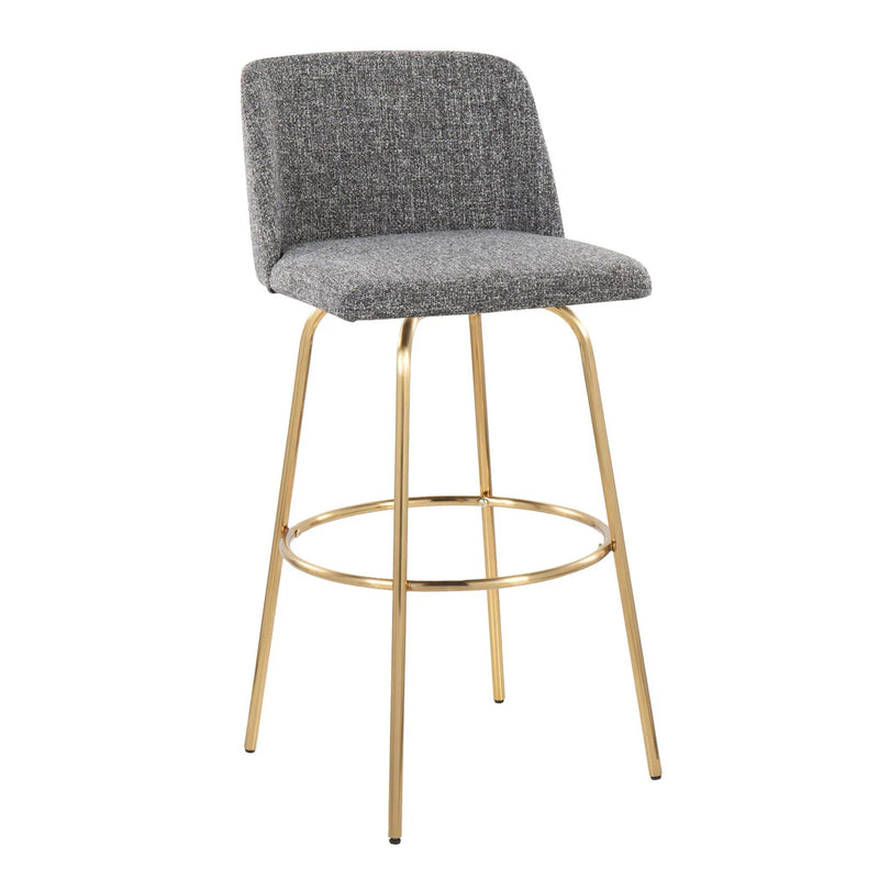 Toriano - Contemporary Fixed Height Barstool With Swivel With Round Footrest (Set of 2) by Unique Piece Furniture