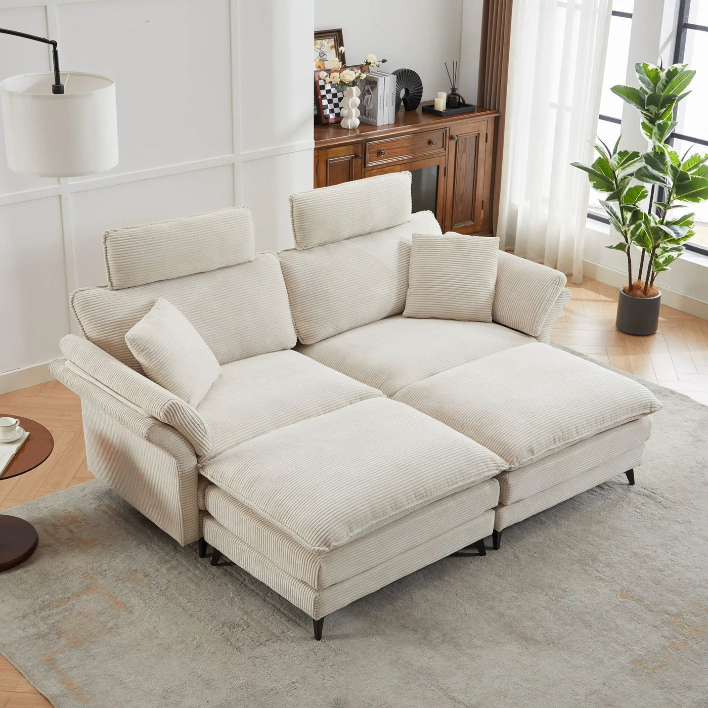 Modern Deep Seat Sectional Sofa With Ottoman by HouseOfZazla