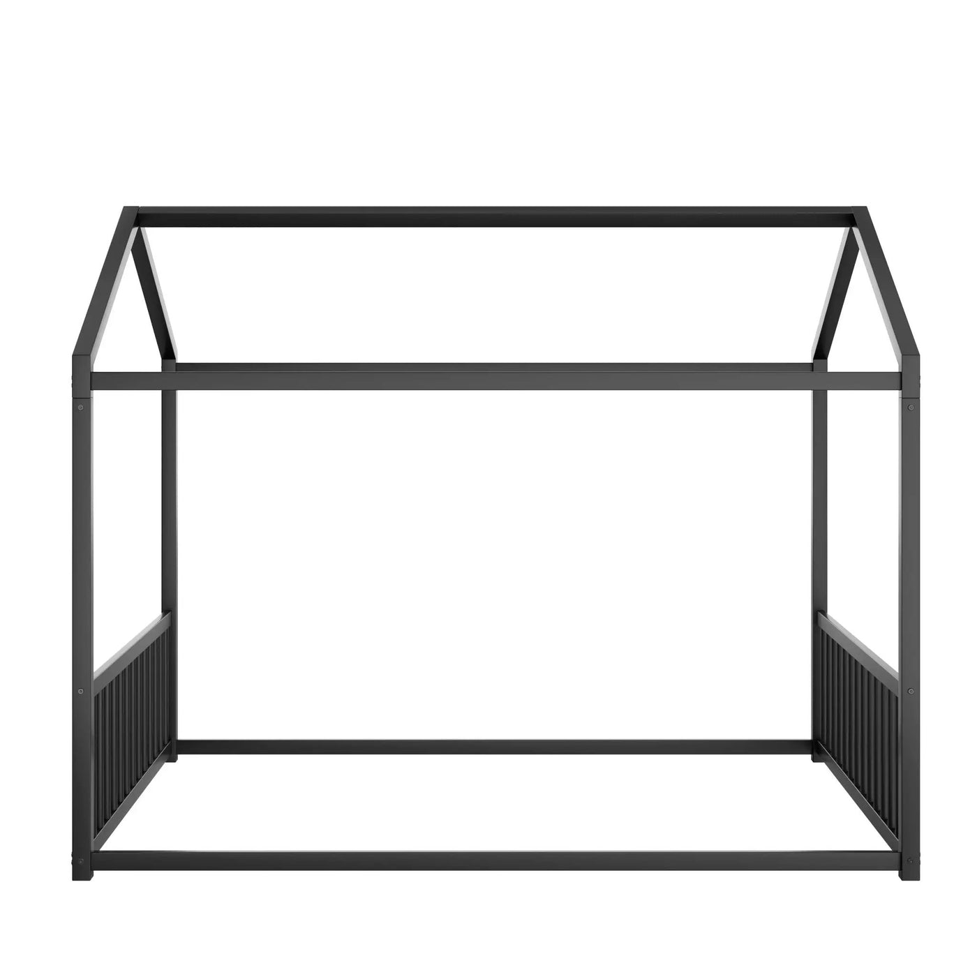 Montessori Style Floor House Shaped Bed With Safety Guardrails by HouseOfZazla